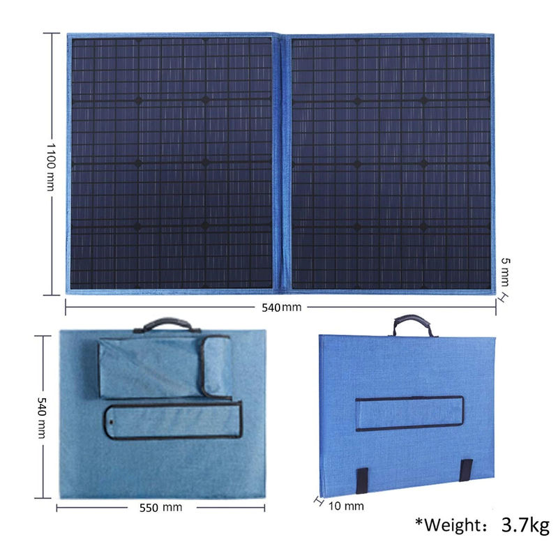 Καλύτερα φορητά ηλιακά πάνελ 100W Μέγεθος 1275*545*5mm Για εξωτερικό ταξιδιωτικό φως